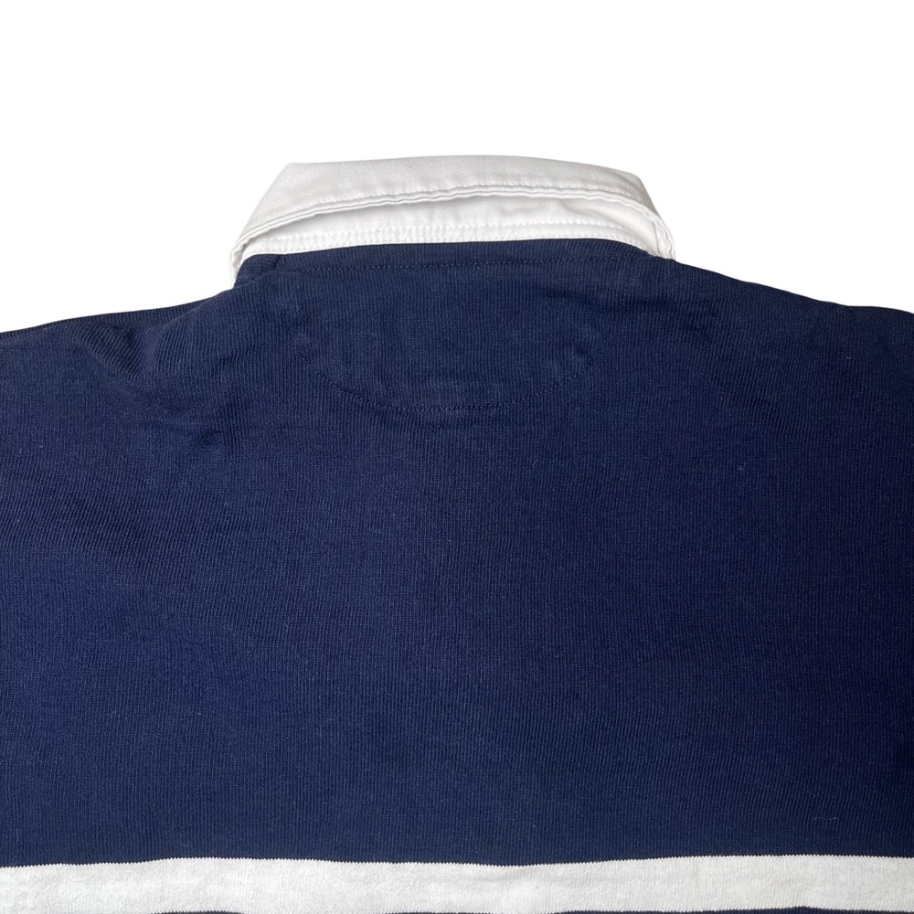 Barbarian Rugby Shirt Mens Small Navy Blue Striped Indian Head Camp Long Sleeve - Picture 9 of 9